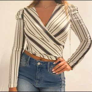 Iris basic- form fitting, long sleeve crop top